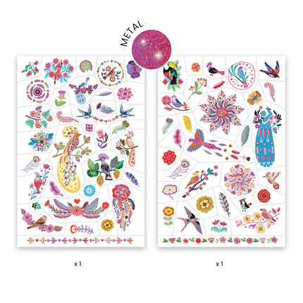 Djeco tatoeages thema mooie vogels