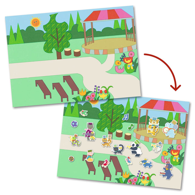 Djeco herbruikbare stickers Fanfare