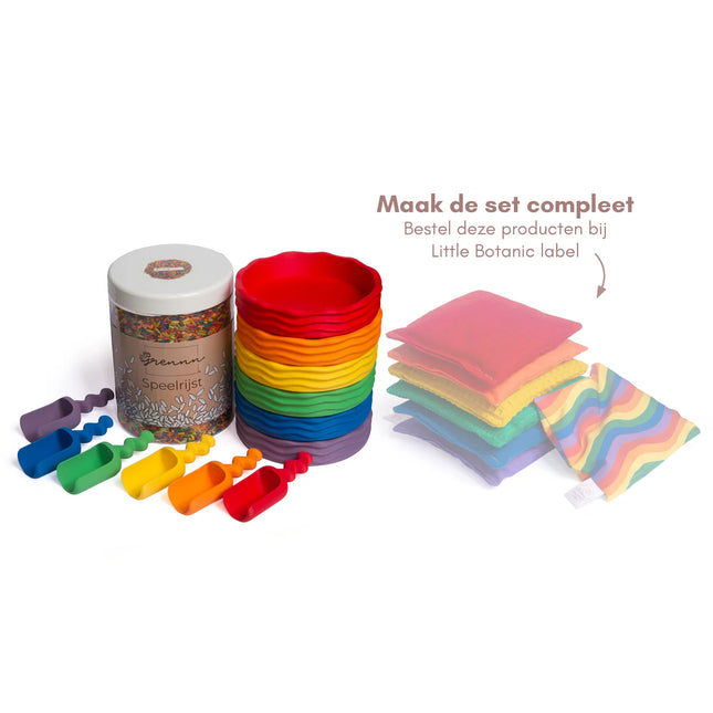 Grennn x Little Botanic label waves regenboog speelset compleet Pittenzakjes niet inbegrepen