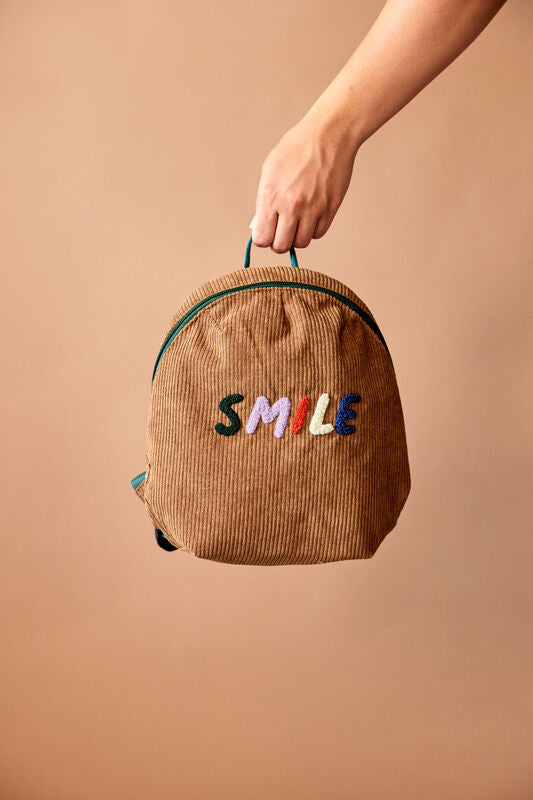 Lässig rugzak Tiny Cord Little Gang Smile caramel