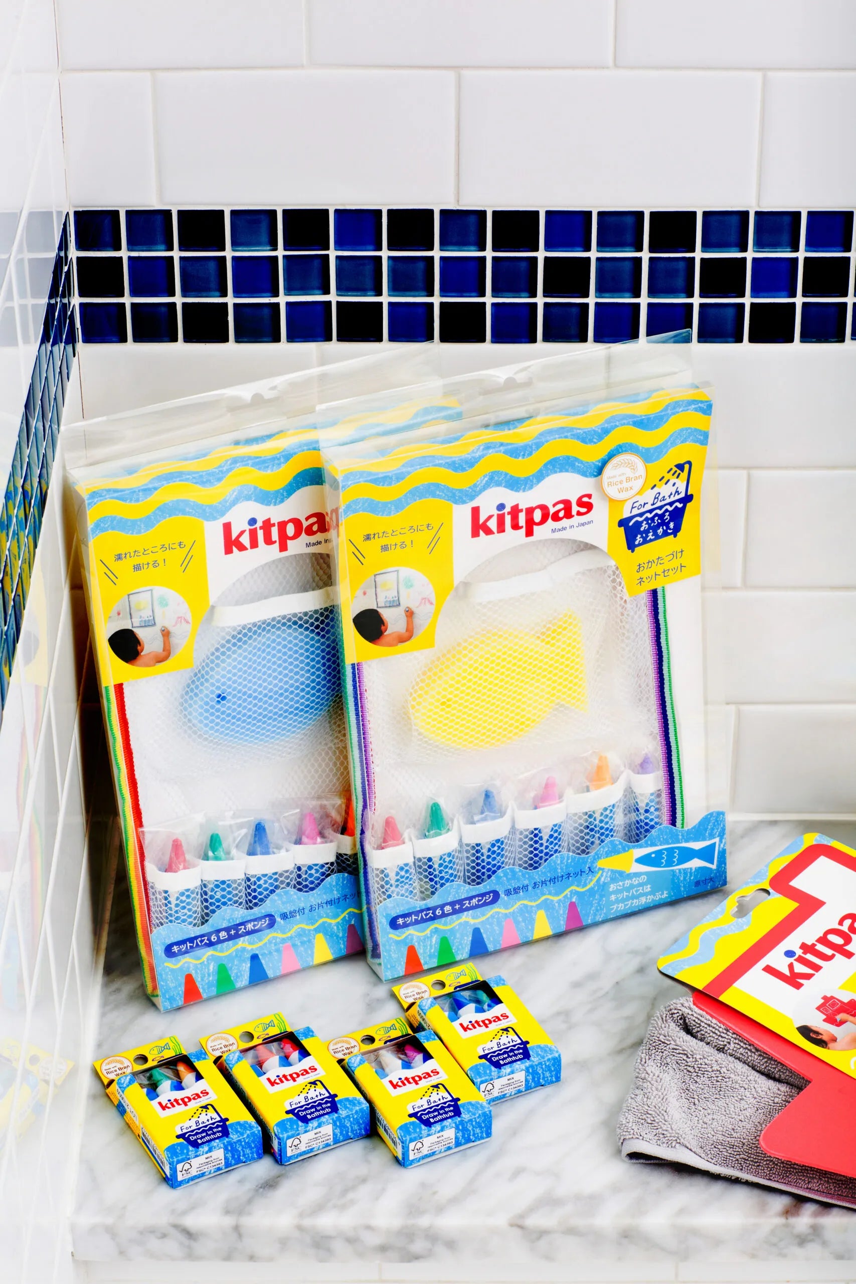 Kitpas badset inclusief blauwe spons en net