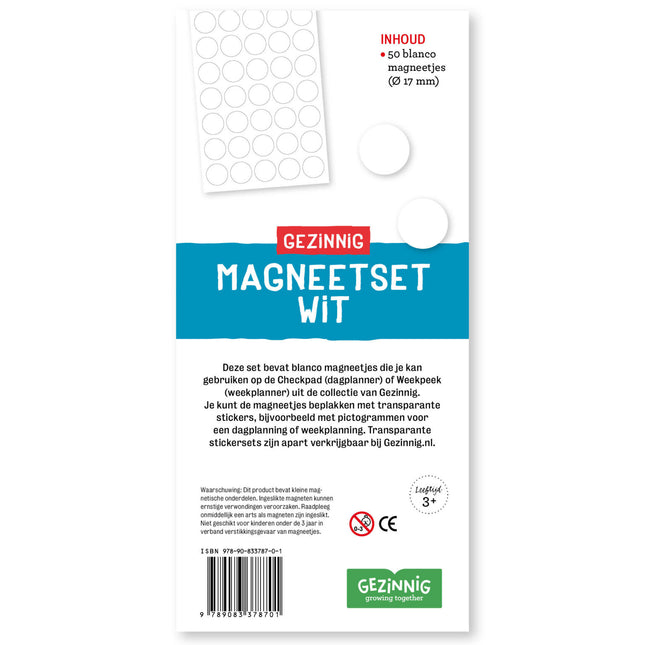 Gezinnig magneetset wit