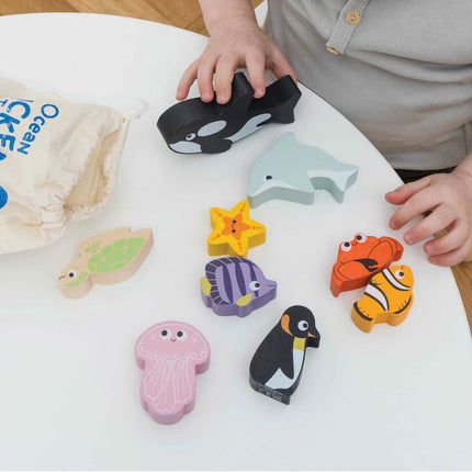 Le Toy Van Oceaan Houten Dieren Stapelen Speelgoed