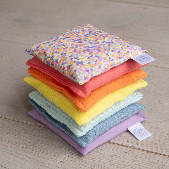 Little Botanic Sensorische pittenzakjes - pastel + pastel confetti - 7 stuks