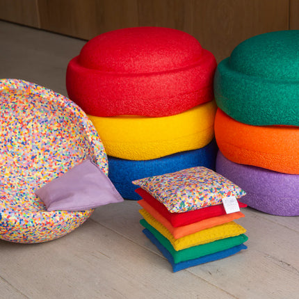 Little Botanic Sensorische pittenzakjes - Regenboog + super confetti- 7 stuks