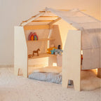 SHIZU playstand with roof and linen