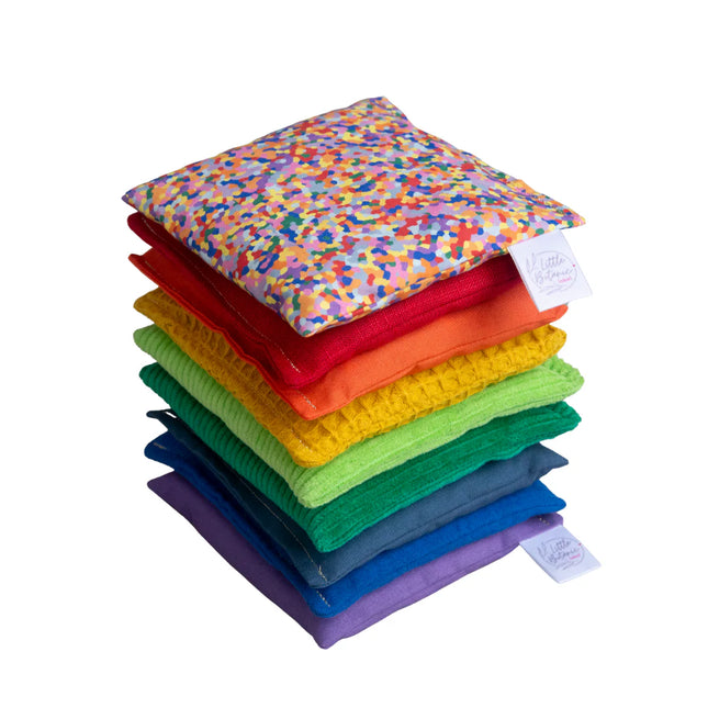 Little Botanic Sensorische pittenzakjes - Regenboog 8-delig + super confetti