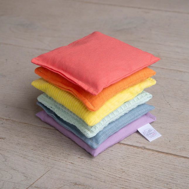 Little Botanic Sensorische pittenzakjes - Pastel - 6 stuks