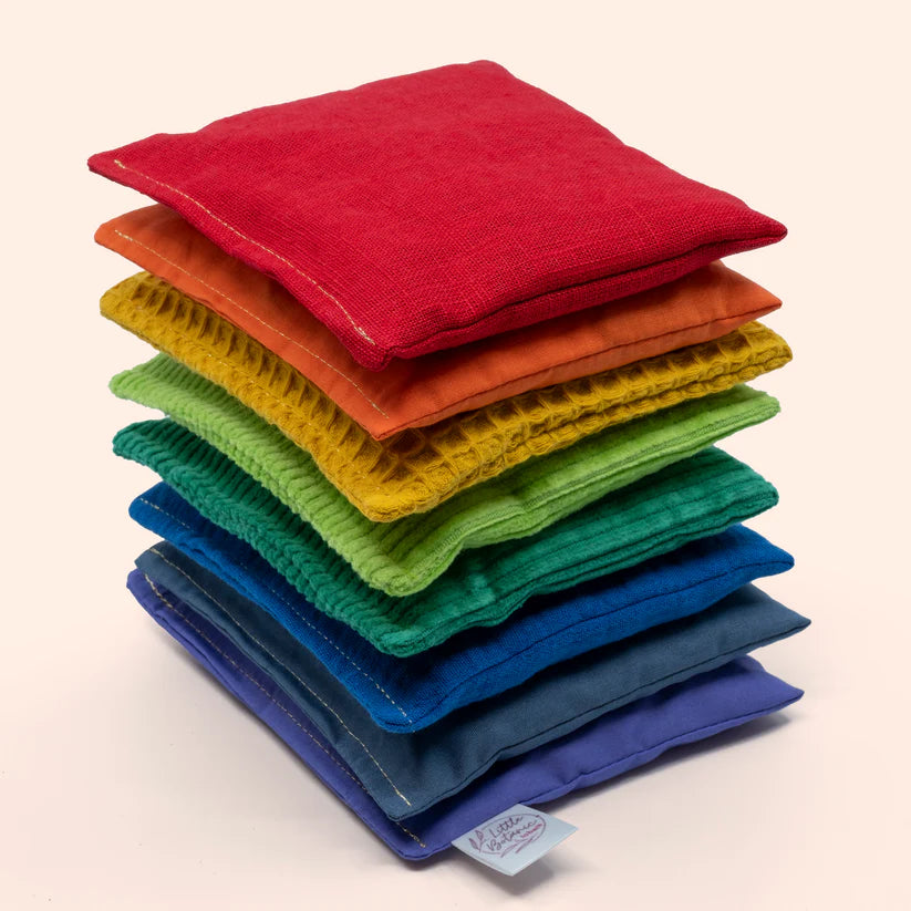 Sensorische pittenzakjes Regenboog set van 8