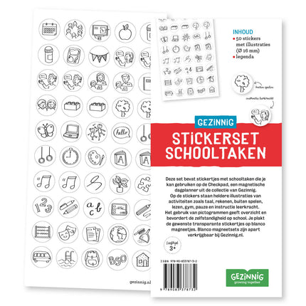 Gezinnig stickerset schooltaken