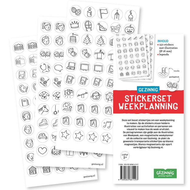 Gezinnig stickerset weekplanning