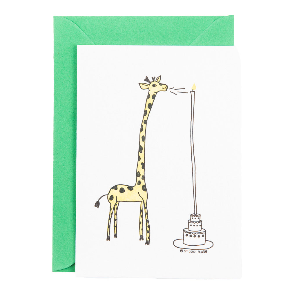 Studio Flash wenskaart giraf met verjaardagskaars