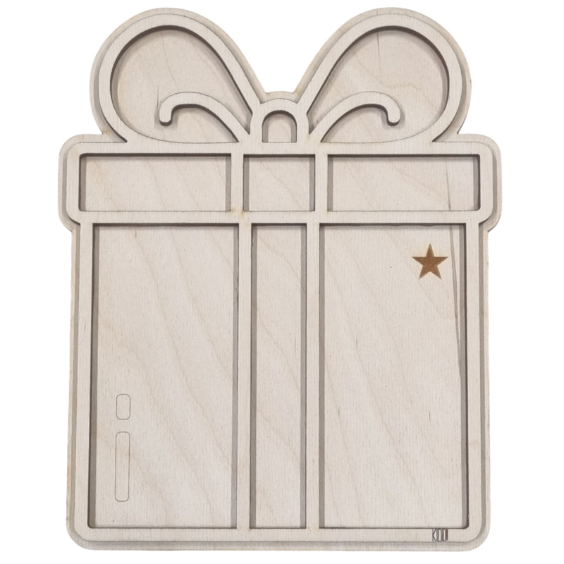 Speeltray vulvorm van een cadeautje