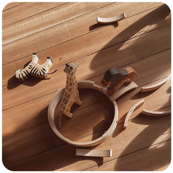 Abel blocks mini rewood set van 12 houten blokken