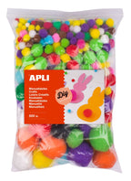 Apli Pompon 500 stuks Multicolour Verschillende Diameters