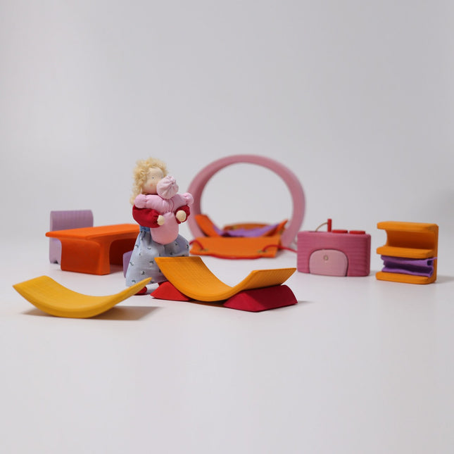 Grimm`s Roze-Oranje Mobiele Woonwagen
