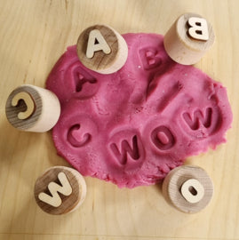 Houten stempelset letters (dubbelzijdig)