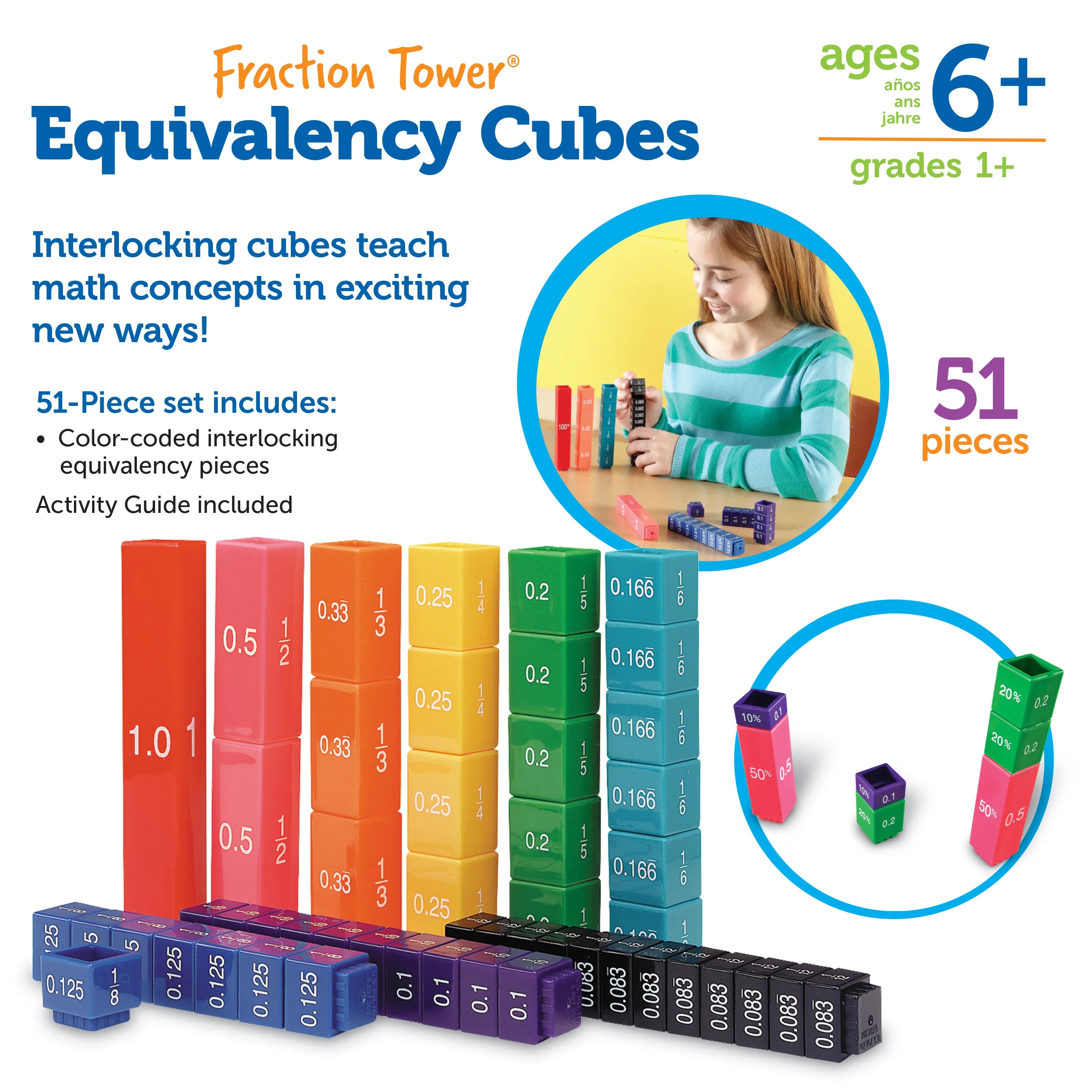Fraction Tower® Equivalency Cubes