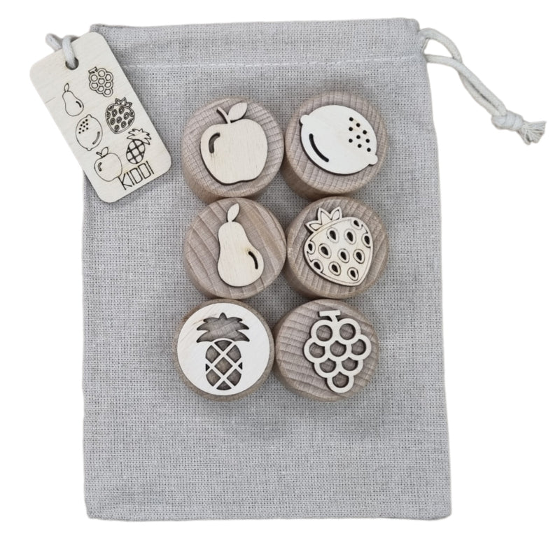 Houten stempelset Fruit