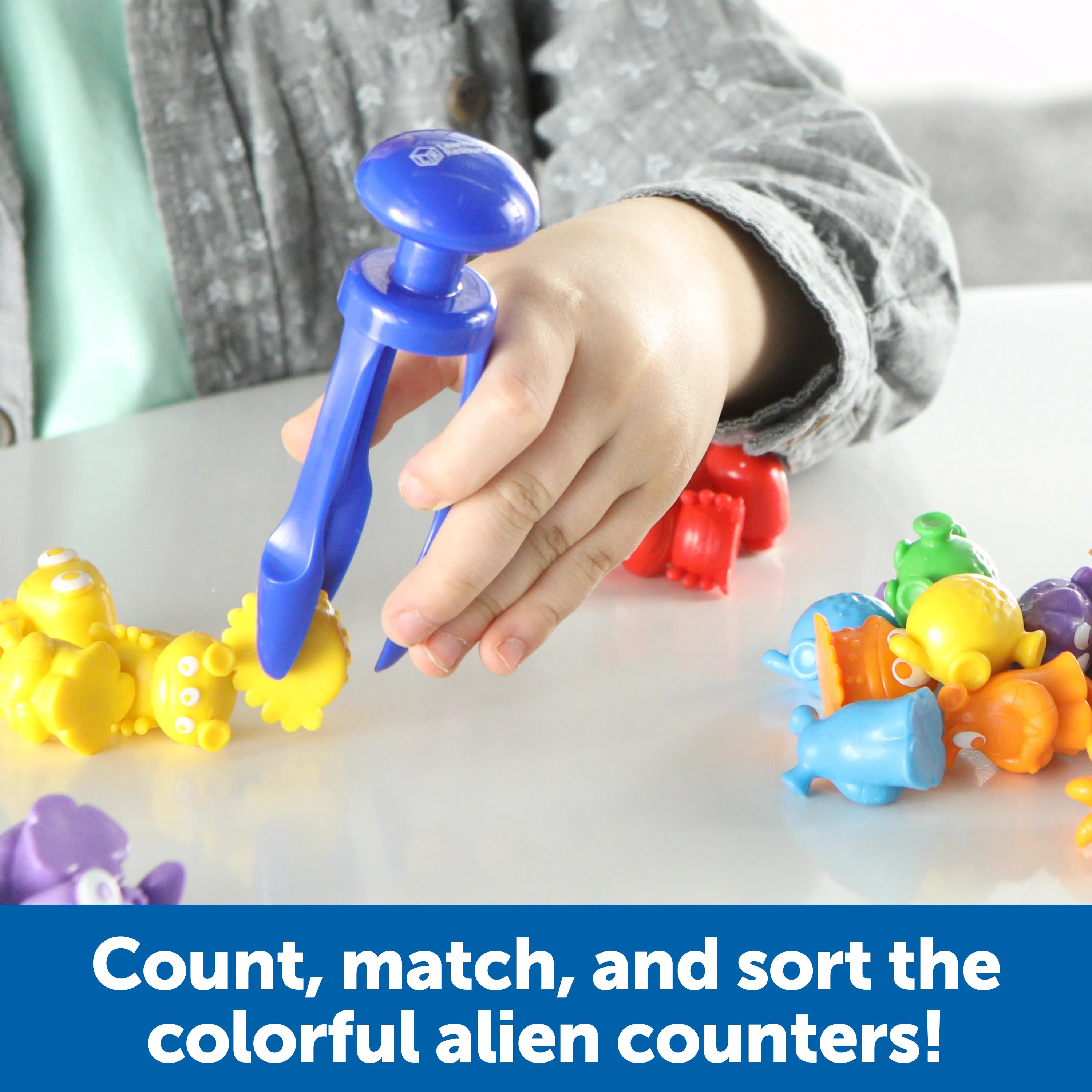 Grab & Sort Fine Motor Alien Counters