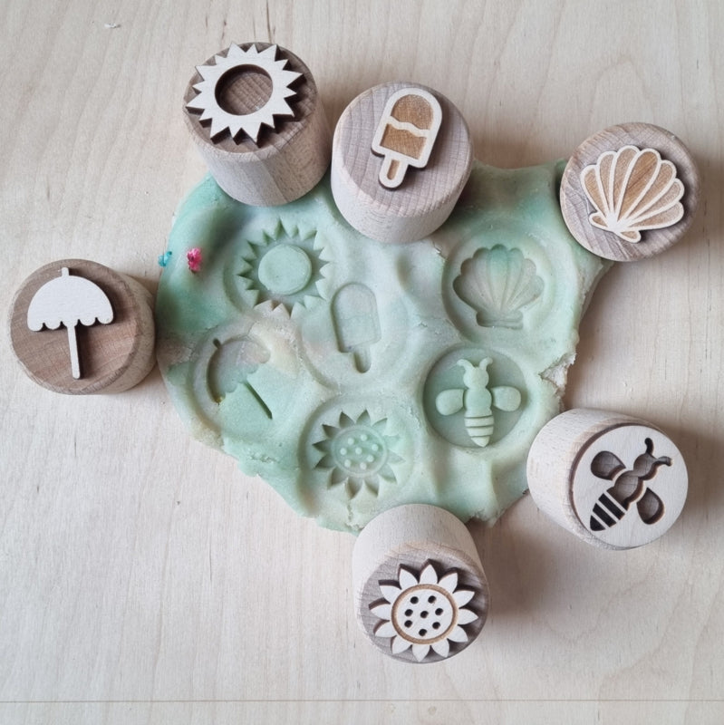Houten stempelset zomer