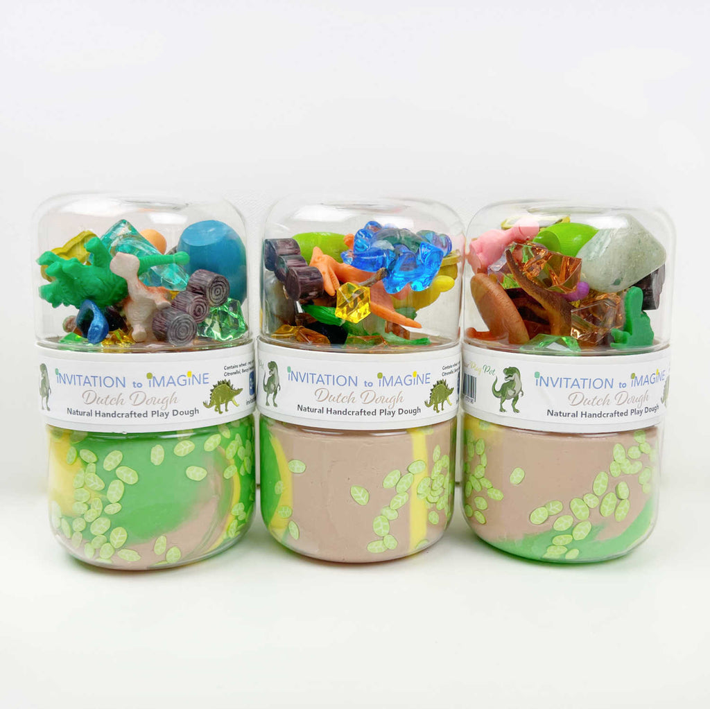 Dutch Dough Play Pot Dinosaur