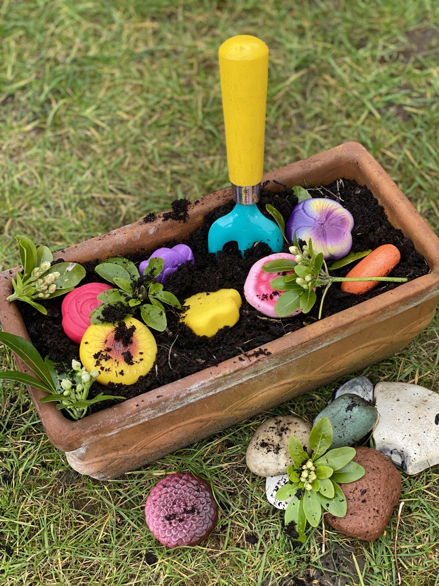 Sensory Play Stones Flowers