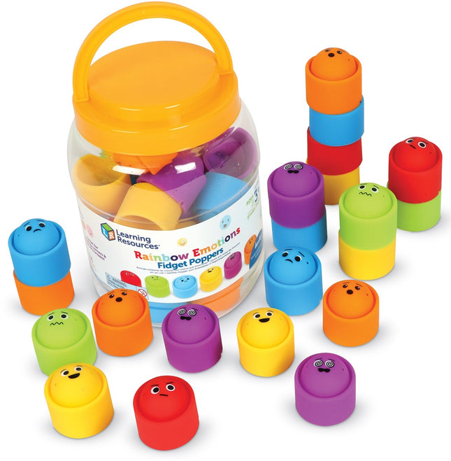 Learning Resources  Rainbow Emotions Fidget Poppers Set of 24