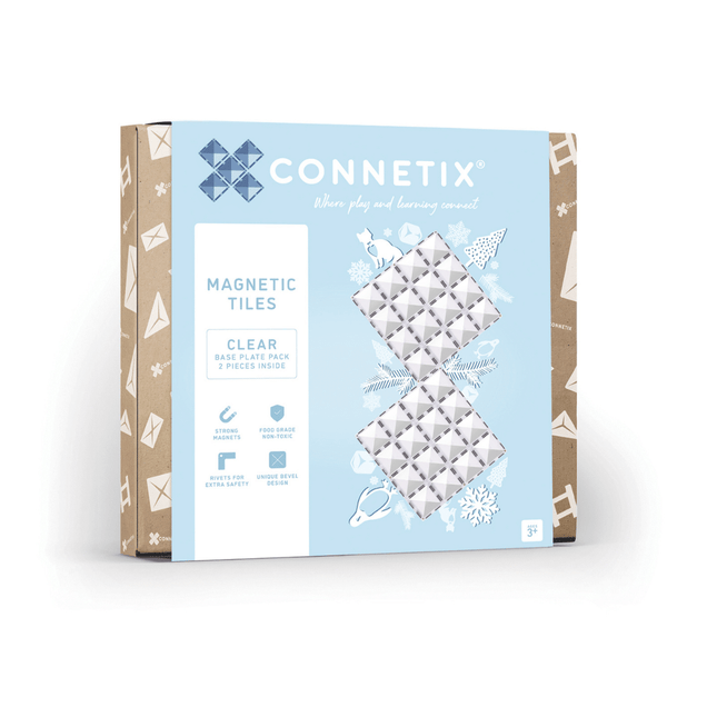 Connetix Clear Base Plate Pack 2 pc