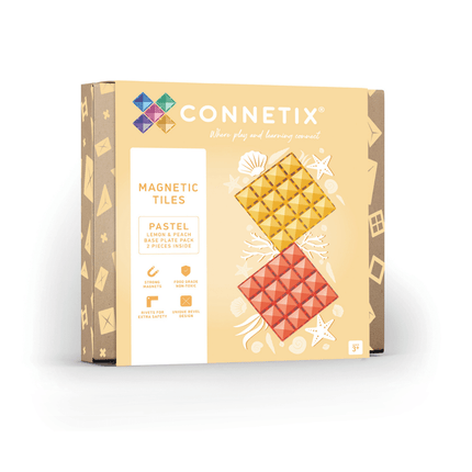 Connetix Pastel Lemon & Peach Base Plate 2 pc