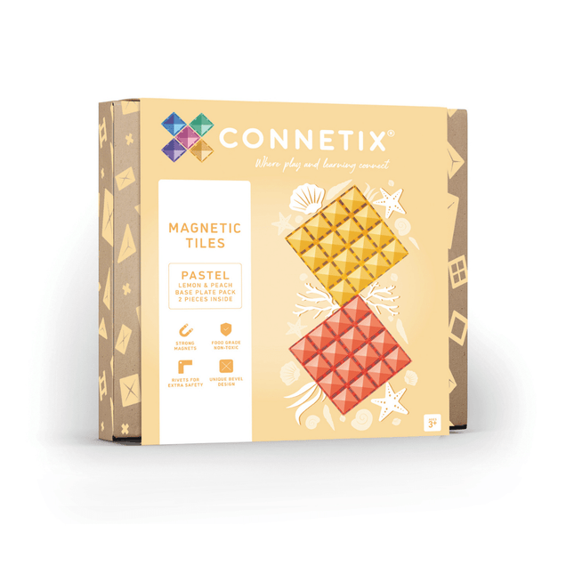 Connetix Pastel Lemon & Peach Base Plate 2 pc