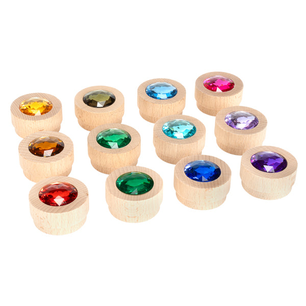 Eduplay Houten fonkelstenen regenboog set van 12