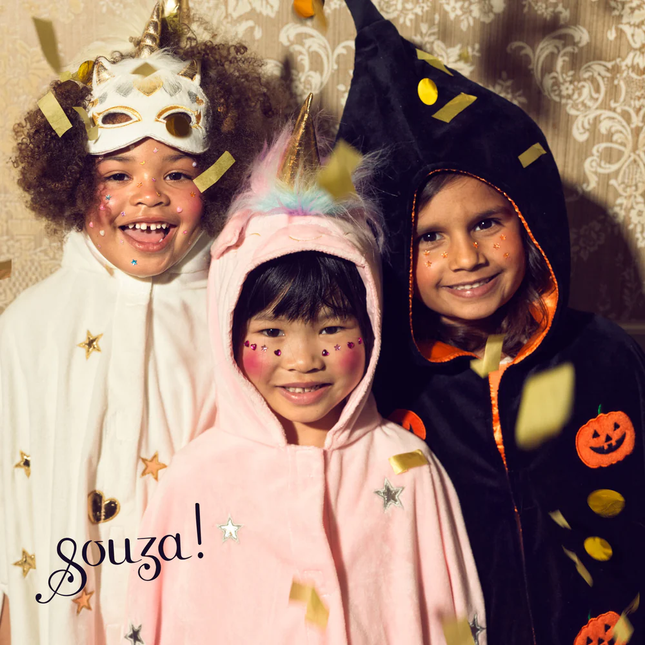 Halloween pompoen cape, 4-8 jaar, 104-128 cm (1 stuk)