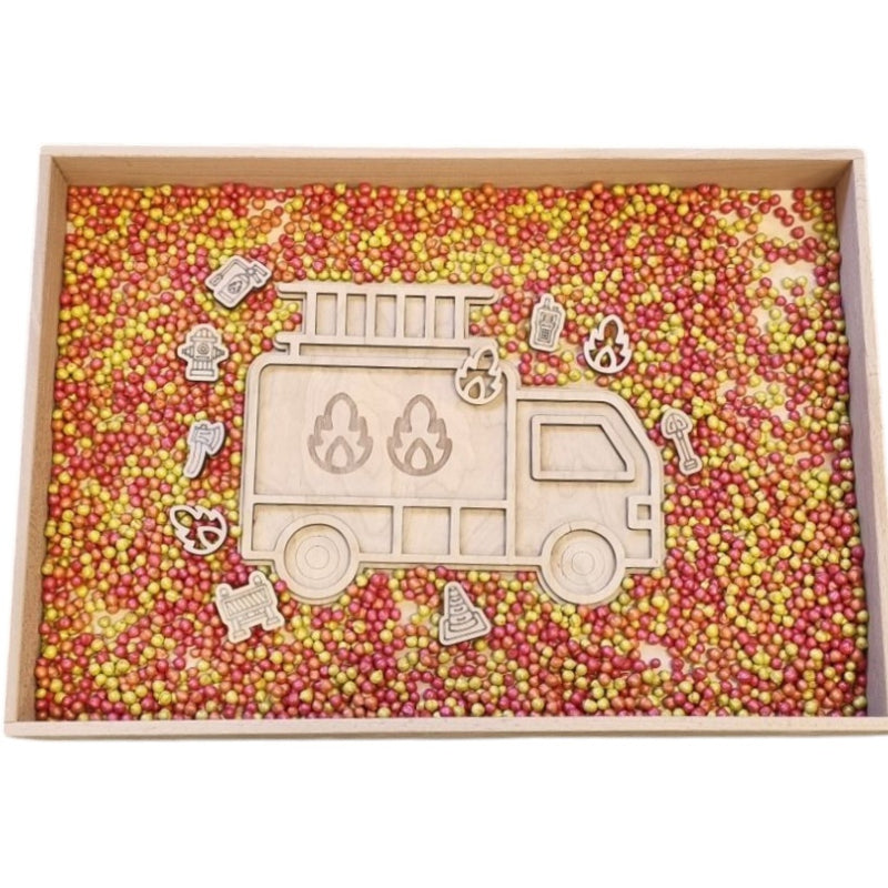 Vulvorm / speel tray 'de brandweer'