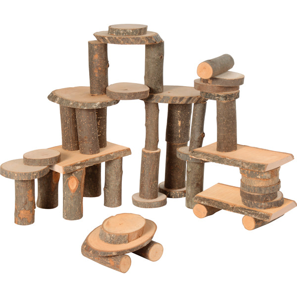 Natuurlijke hout set