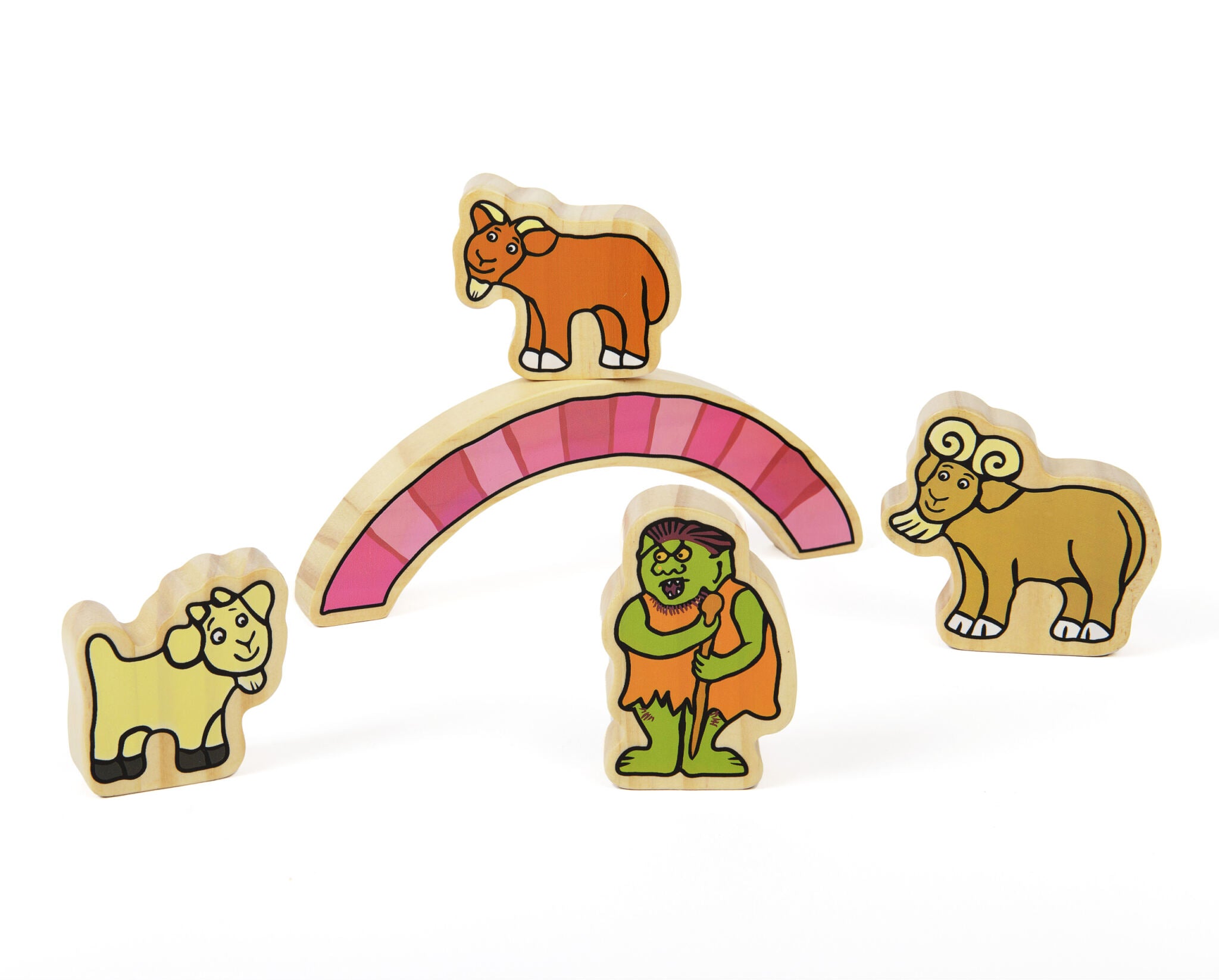 Wooden Characters The Billy Goats Gruff