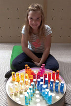 Acryl cilinders van verschillende lengtes set van 30