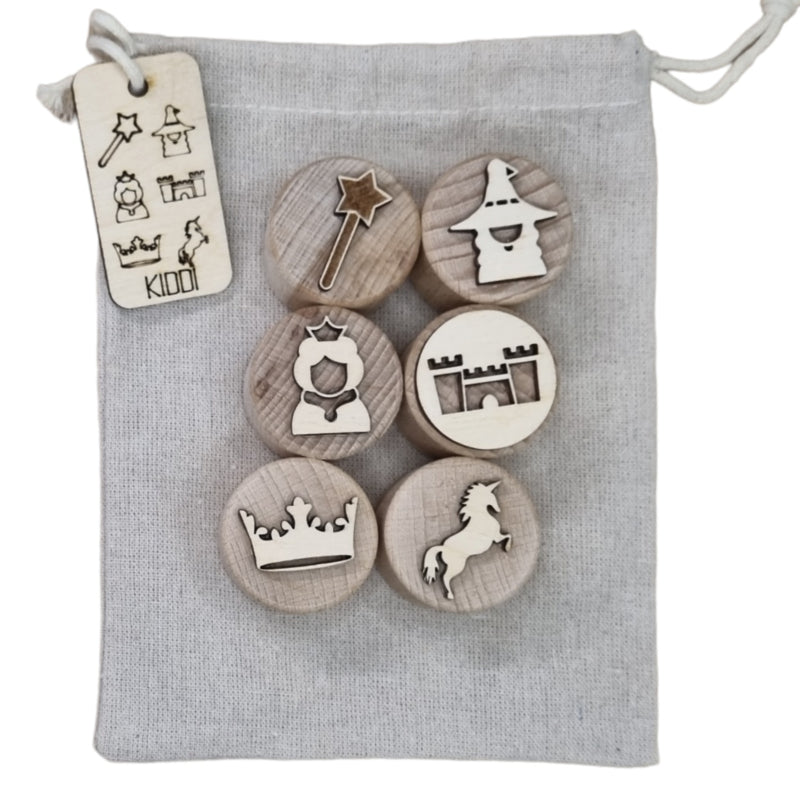 Houten stempelset sprookjes