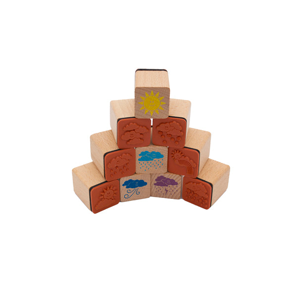 Eduplay Houten weer stempels set van 10