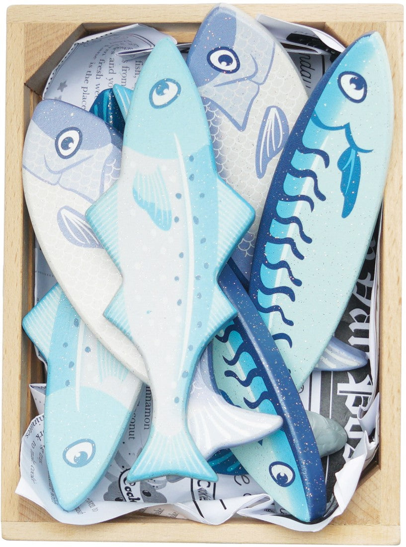 Market Fish Wooden Play Food Crate