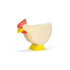 Witte hen staand