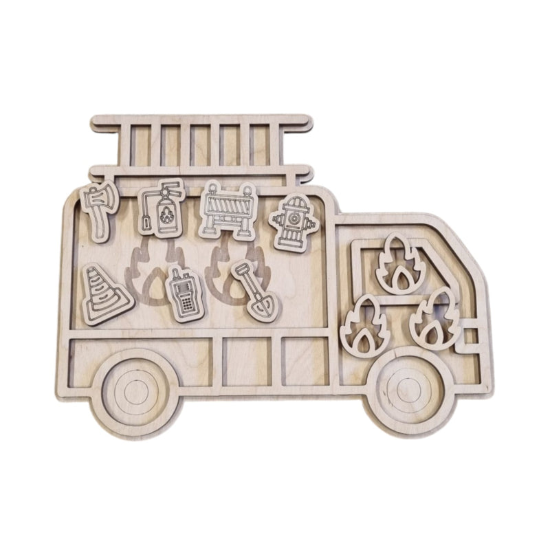 Vulvorm / speel tray 'de brandweer'