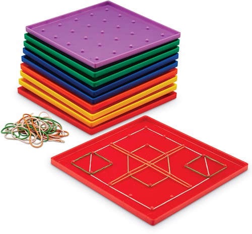 Learning Resources  5 X 5 Pin Geoboards (Set of 10)