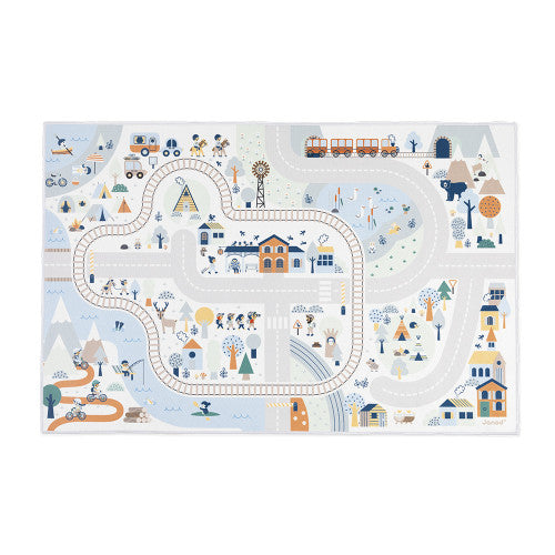 Cross Roads Mountain Valley Playmat with circuit