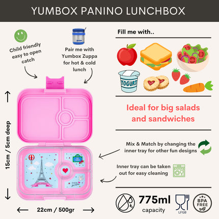 Yumbox Panino 4 vakken Fifi pink / Paris Je t`aime