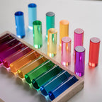 20 cilinderzuilen regenboog - medium