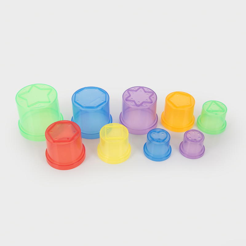 Translucent Colour Stacking Cups - Pk9