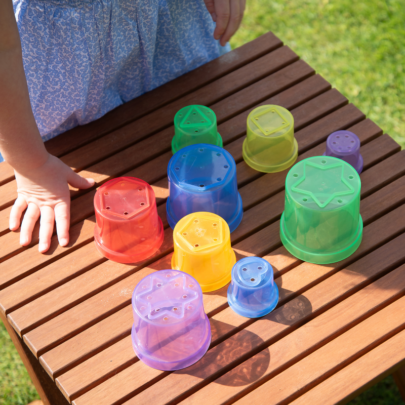 Translucent Colour Stacking Cups - Pk9