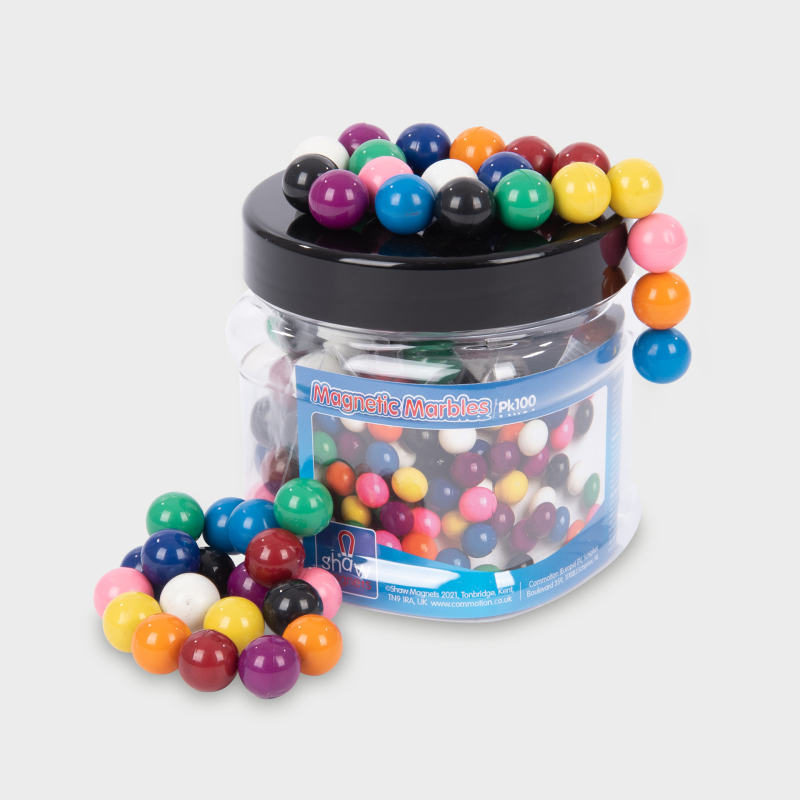 Magnetic Coloured Marbles Tub - Pk100