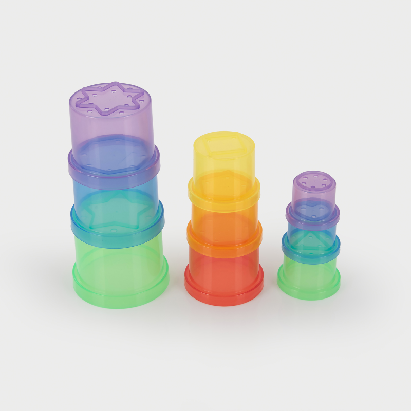 Translucent Colour Stacking Cups - Pk9